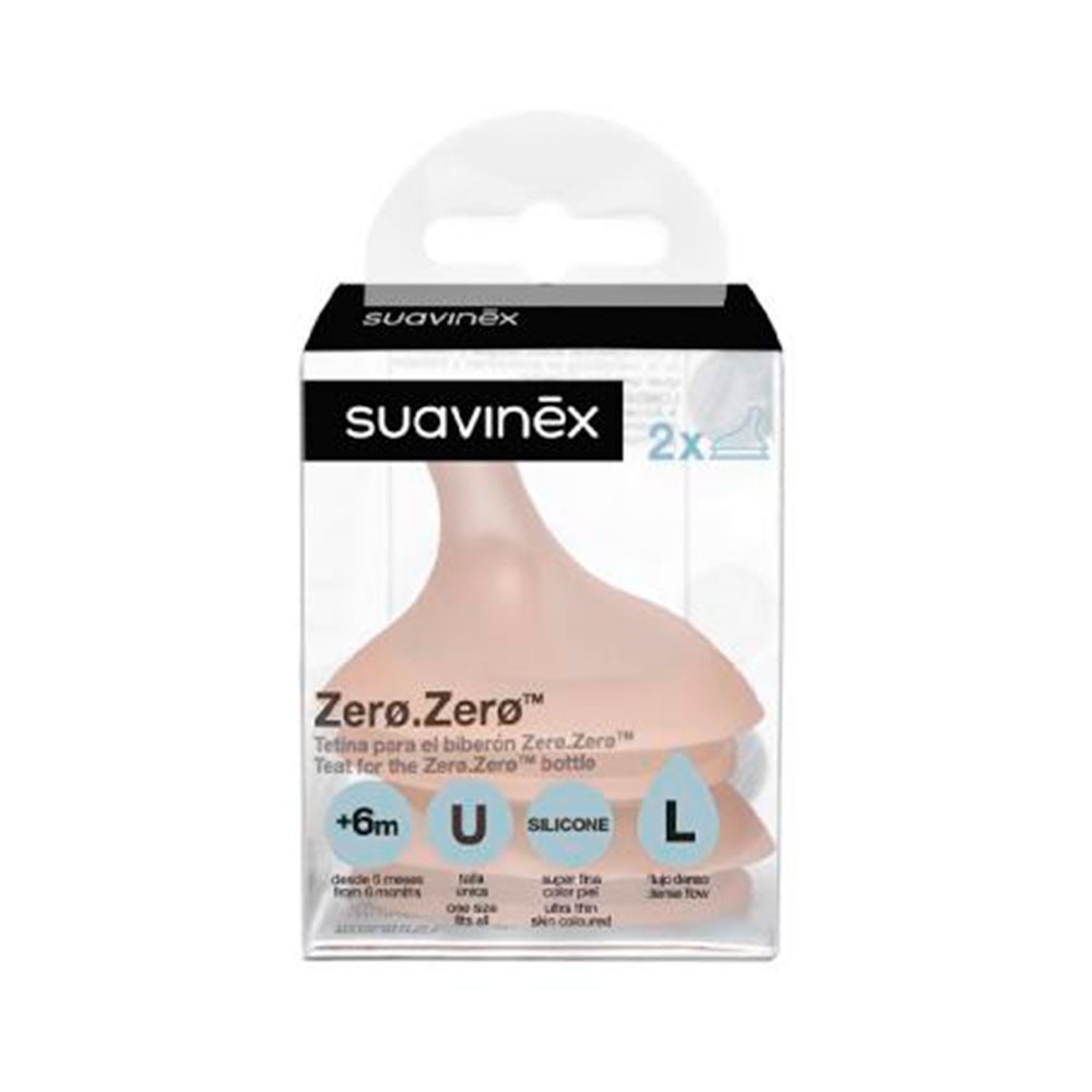 Suavinex Tetina Anticólico Silicona ZeroZero Flujo Denso L